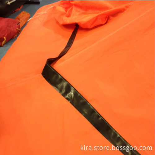 Davit launched inflatable life raft for ship